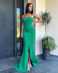 Abito TROFIMENA - Abito lungo a sirena scollo a barca - ABITO CERIMONIA 2024 - Jiumir