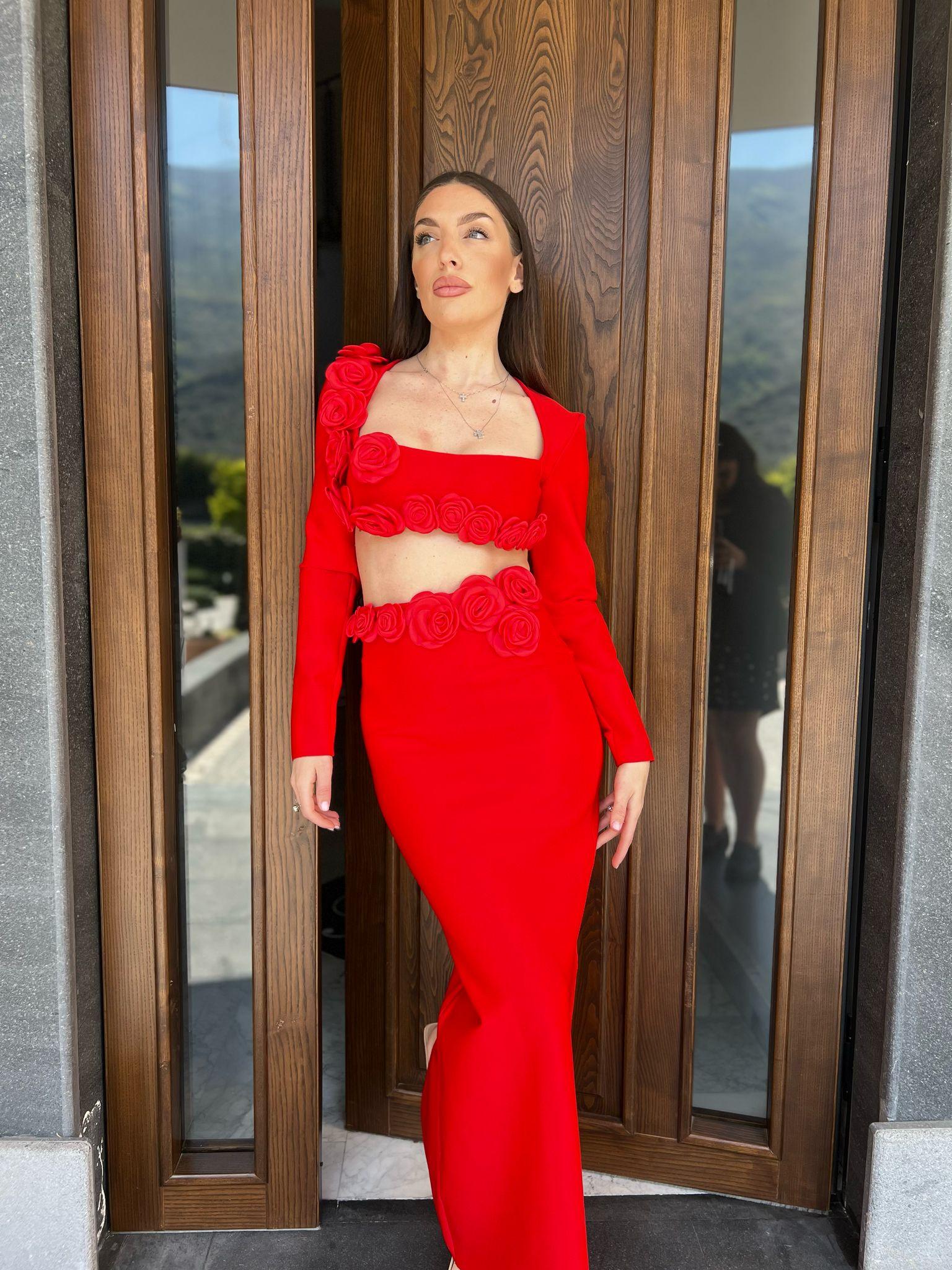 Cordset FIORE Completo top e gonna longuette con fiori