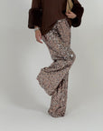 PANTALONE JUSTIN - pantalone palazzo con paillettes e vita alta