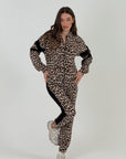 SALDO Tuta LEOPARDO - Tuta leopardata con pantalone a palazzo con brillantini