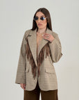 Giacca Agnes - giacca con frange sul collo