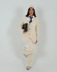 Cordset CLAUDIA - cardigan con bottoni in osso e pantalone palazzo