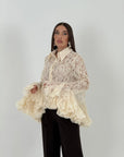 Camicia LACE - Camicia in pizzo con balze sul finale e manica a campana