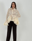 Camicia LACE - Camicia in pizzo con balze sul finale e manica a campana