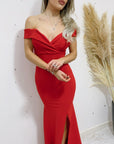 Abito a sirena taglia unica con cerniera su retro e maxi spacco laterale - Jiumir