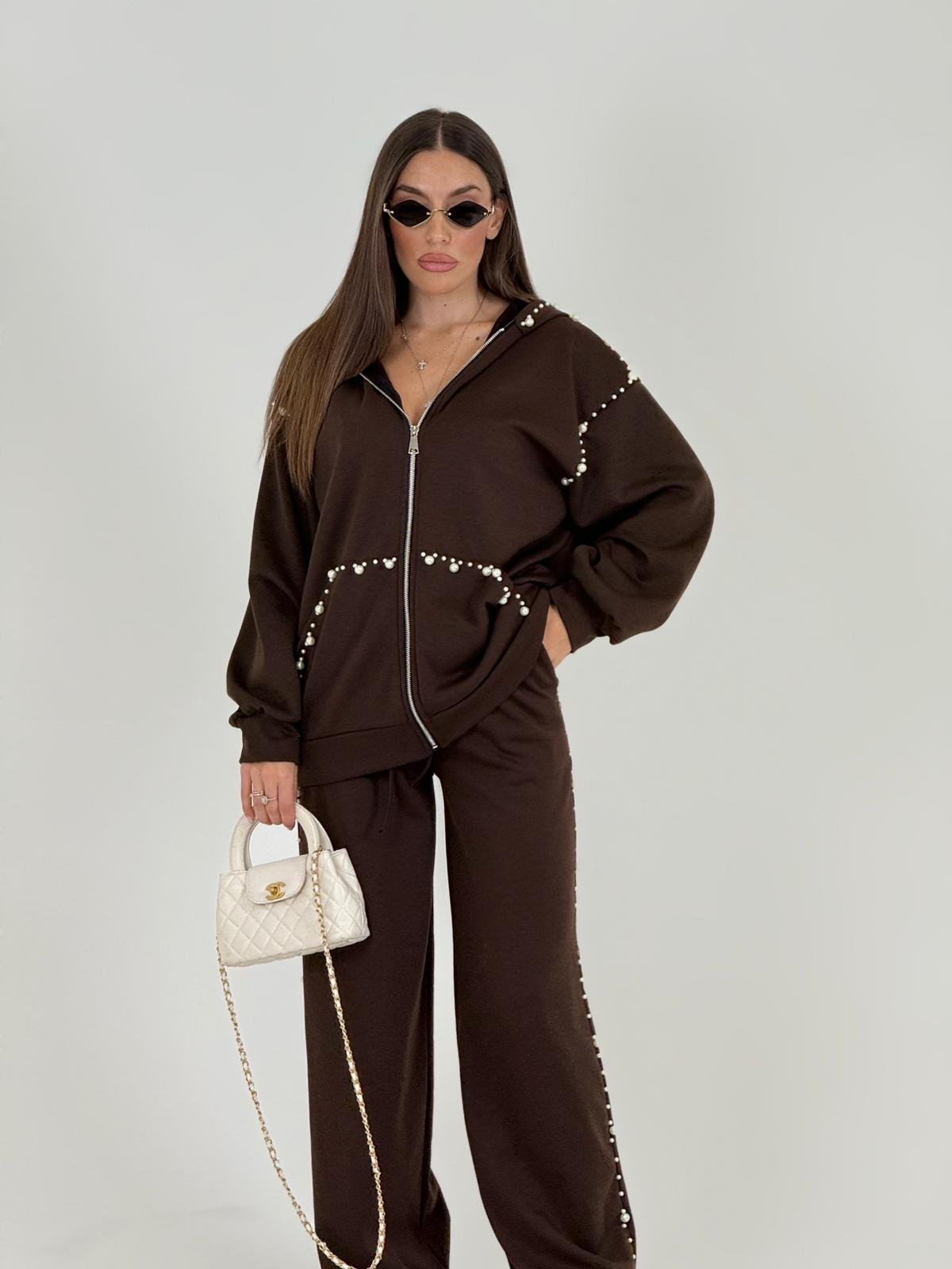 SALDO Tuta DENIZ - Tuta sportiva con dettaglio in perle e felpa modello over