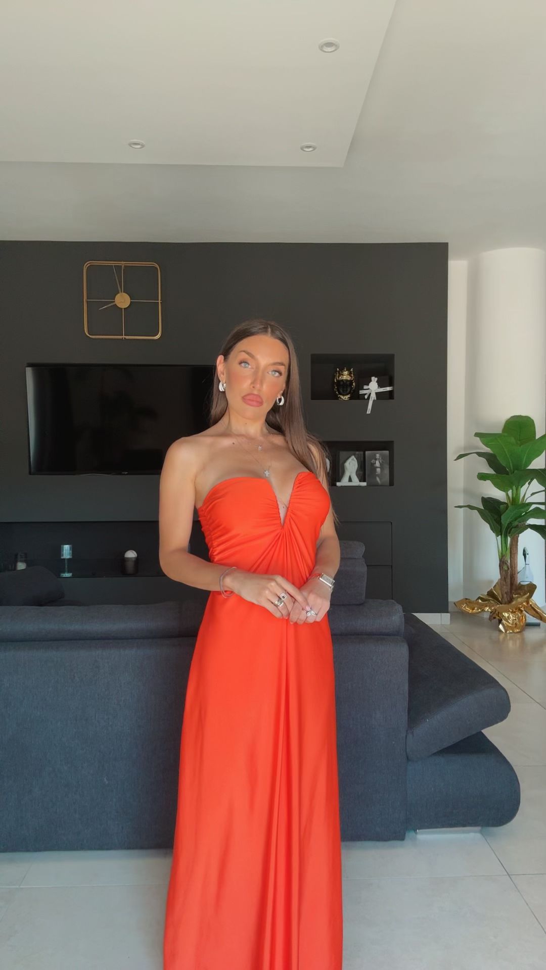 Abito Ingrid - Abito lungo scollo a cuore