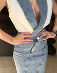 Elise 'shirt - Jeans detail vest shirt