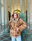 New fur n14 / new / in visual horizontal honey with hood and side pockets - Limited edition