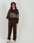 Tuta PANDORA - completo felpa e pantalone con dettagli leopardati