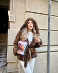 New fur n06 / no vintage / in a horizontal cut mink with hood and side pockets - Limited edition