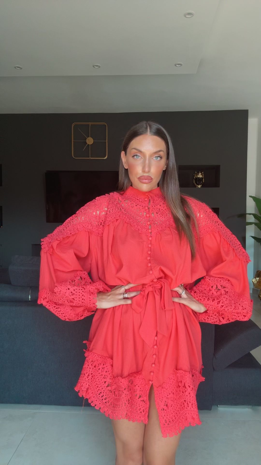 Abito LING - Abito corto con bottone e cintura - COLLEZIONE CHIC