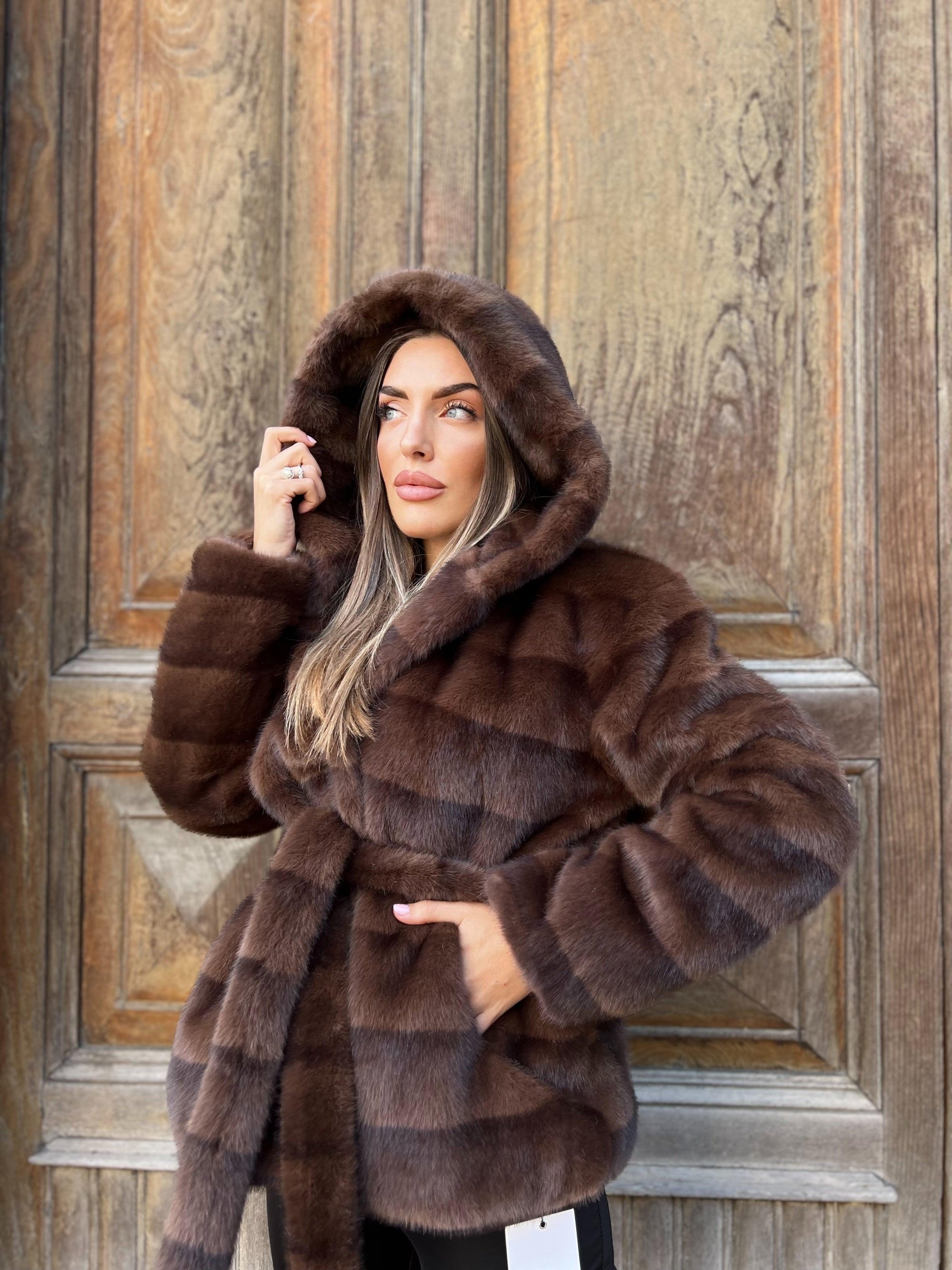 Vanity fur - eco fur model bathrobe