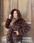 Vanity fur - eco fur model bathrobe