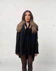 LUPE dress - short jacket dress with fake shirt