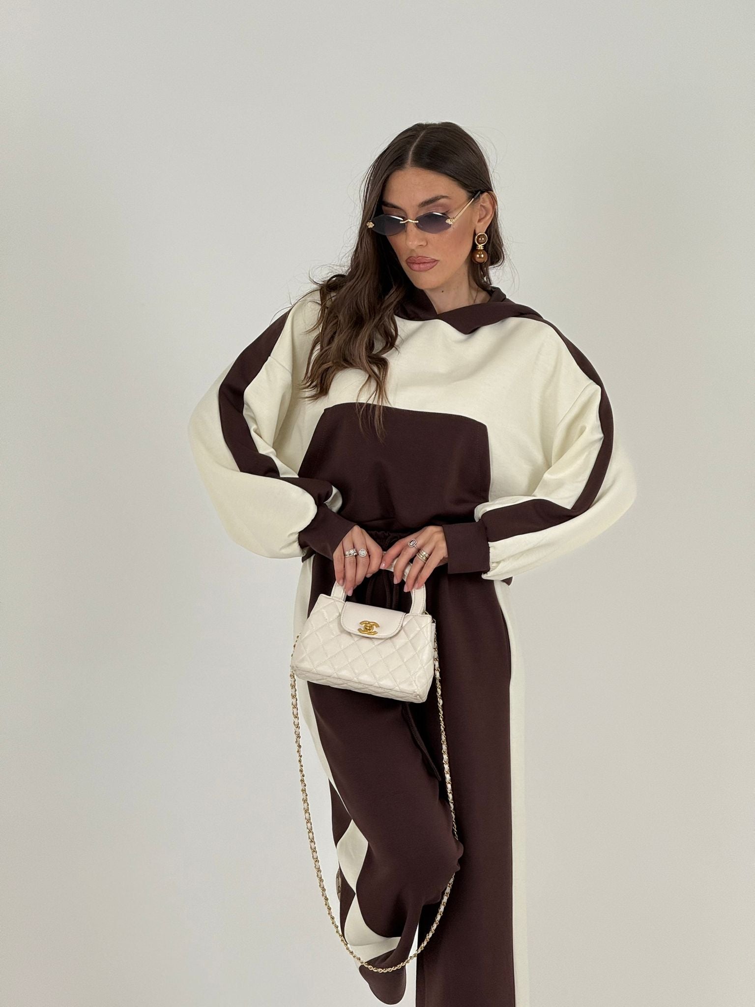 SALDO Tuta ELLA - Completo felpa e pantalone bicolore