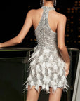 Eloid dress - short dress with feathers and pearls - Luxury Collection