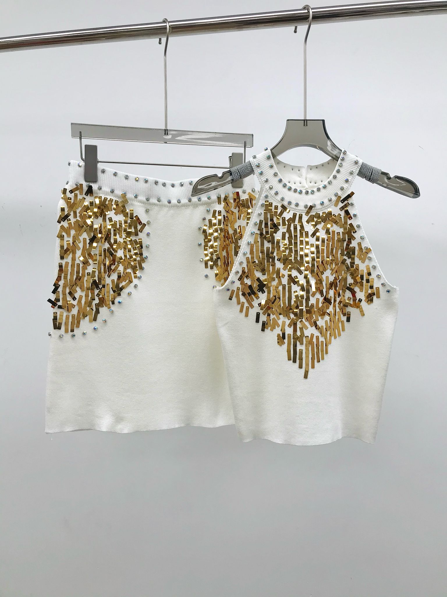 Cordset CARLOTTA - Completo top e gonna con paillettes