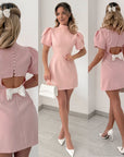 Emily dress - short dress with naked back and bow