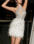 Eloid dress - short dress with feathers and pearls - Luxury Collection