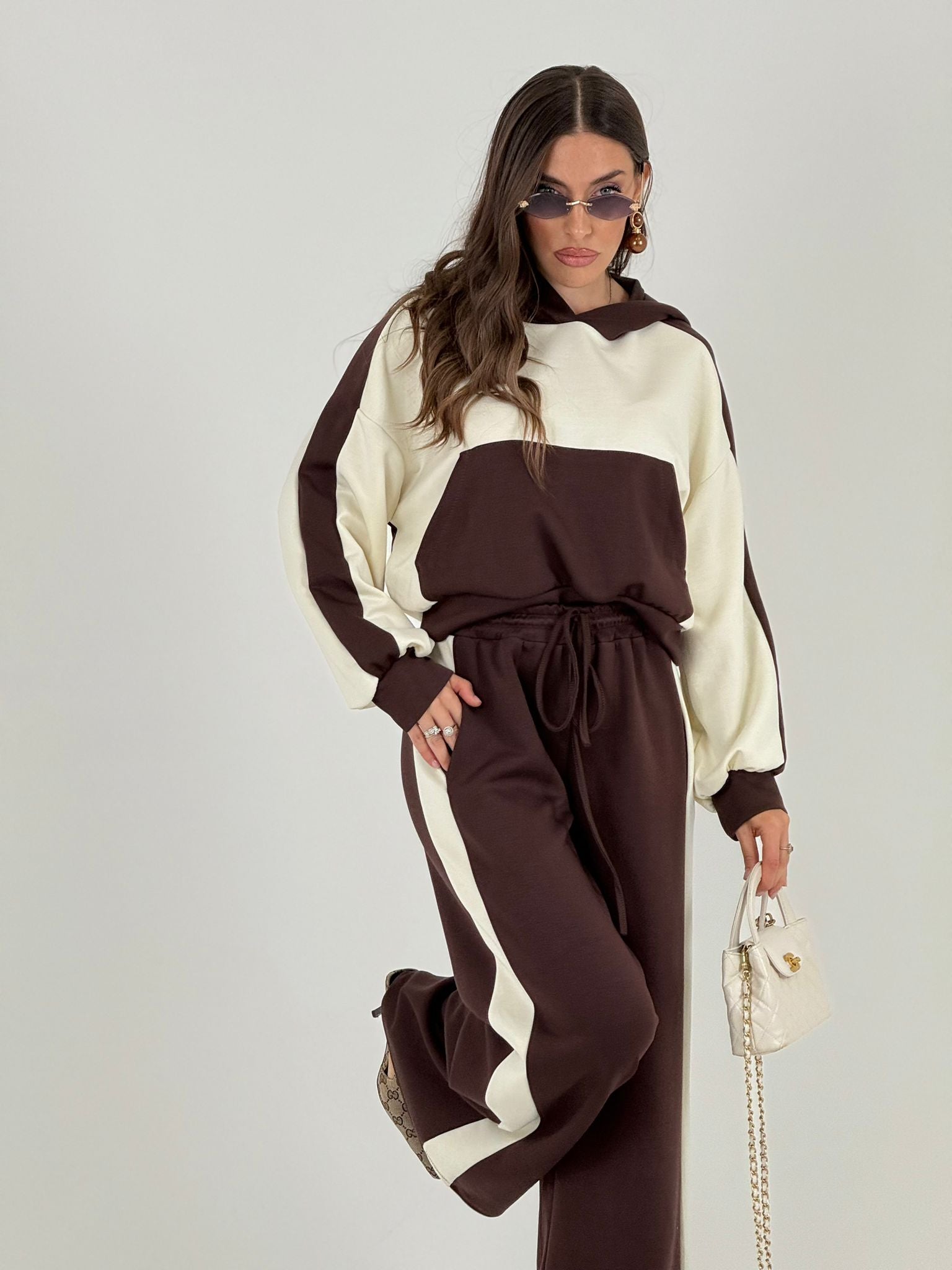 SALDO Tuta ELLA - Completo felpa e pantalone bicolore