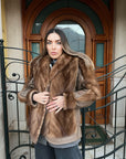 Pelliccia in visone con inserti in pelle  - limited edition - best quality - N28- pelliccia vintage non ecologica - real fur - special price - limited Edition