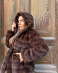 Vanity fur - eco fur model bathrobe