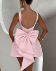 Guenda dress - short dress with great bow behind balance