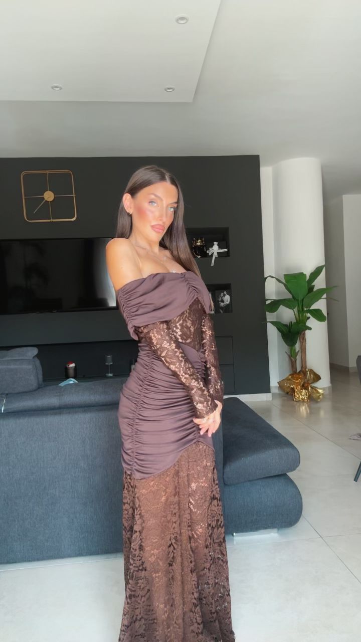 SALDO Abito Portofino - abito lungo con drappeggio e lunghezza e bustino in pizzo