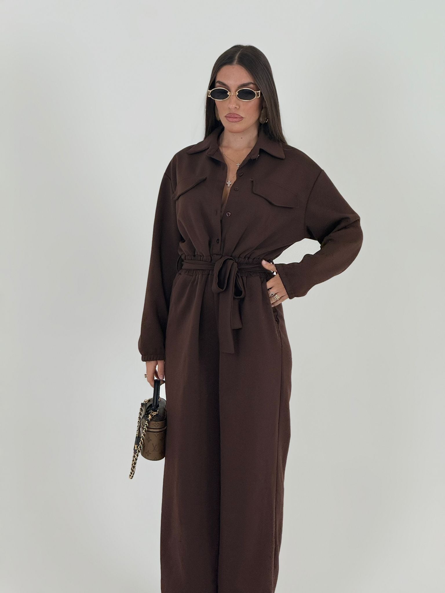 SALDO Tuta HUA - Tuta intera con pantalone Palazzo e laccetto regolabile nel punto vita