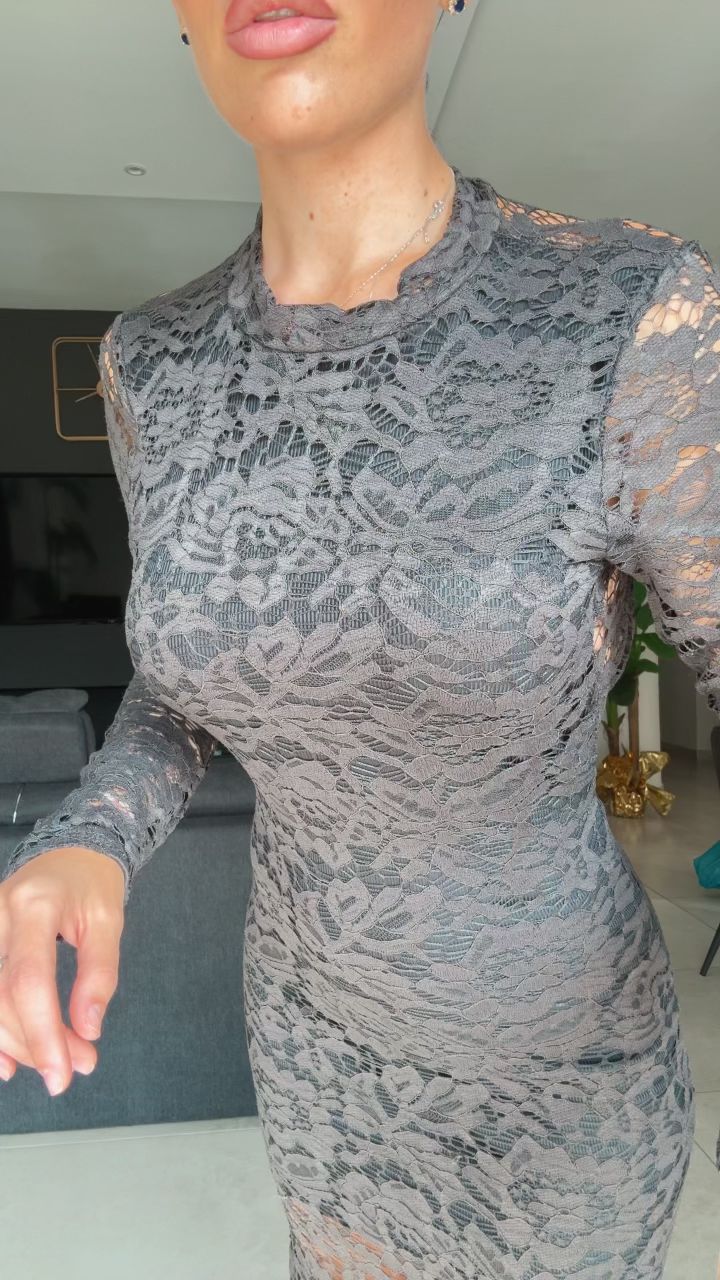 Abito Joséphine - Abito lungo in pizzo con schiena nuda