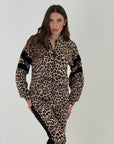 SALDO Tuta LEOPARDO - Tuta leopardata con pantalone a palazzo con brillantini