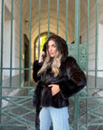 New fur n20 / no vintage / in chocolate mink with hood and side pockets - Limited edition