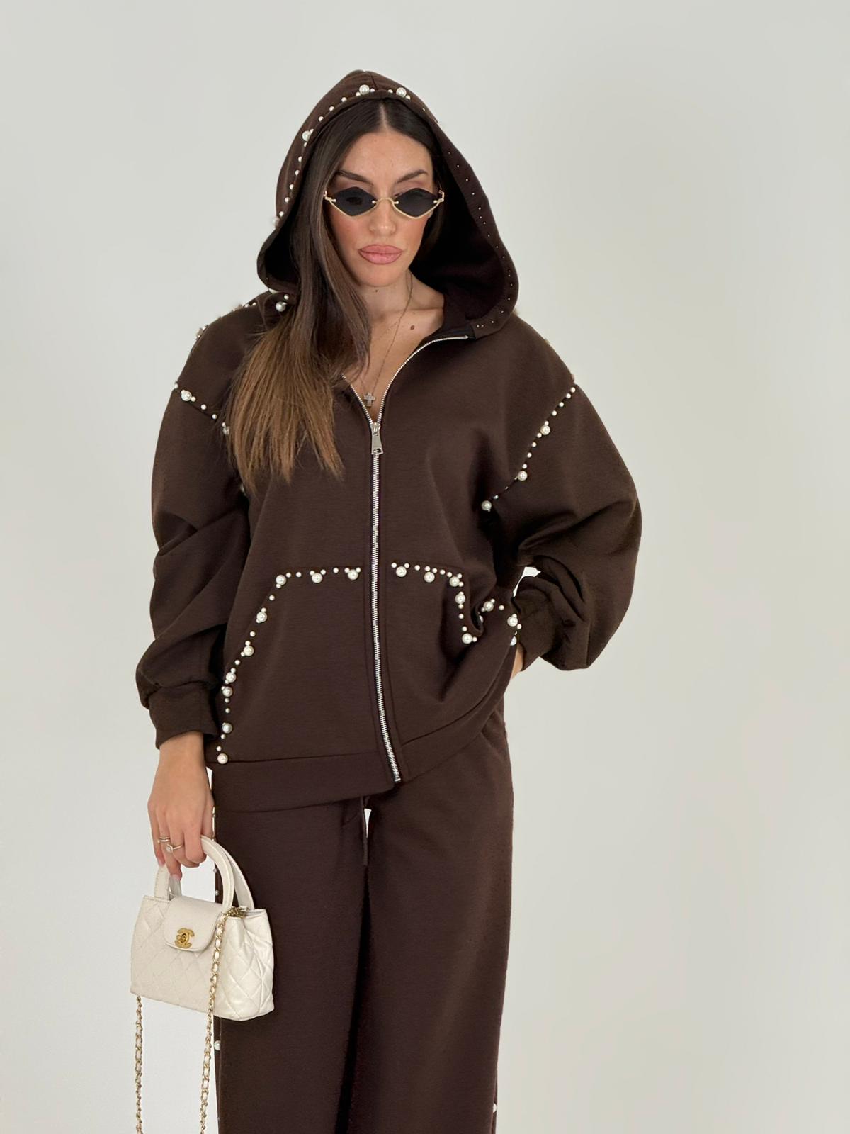 SALDO Tuta DENIZ - Tuta sportiva con dettaglio in perle e felpa modello over