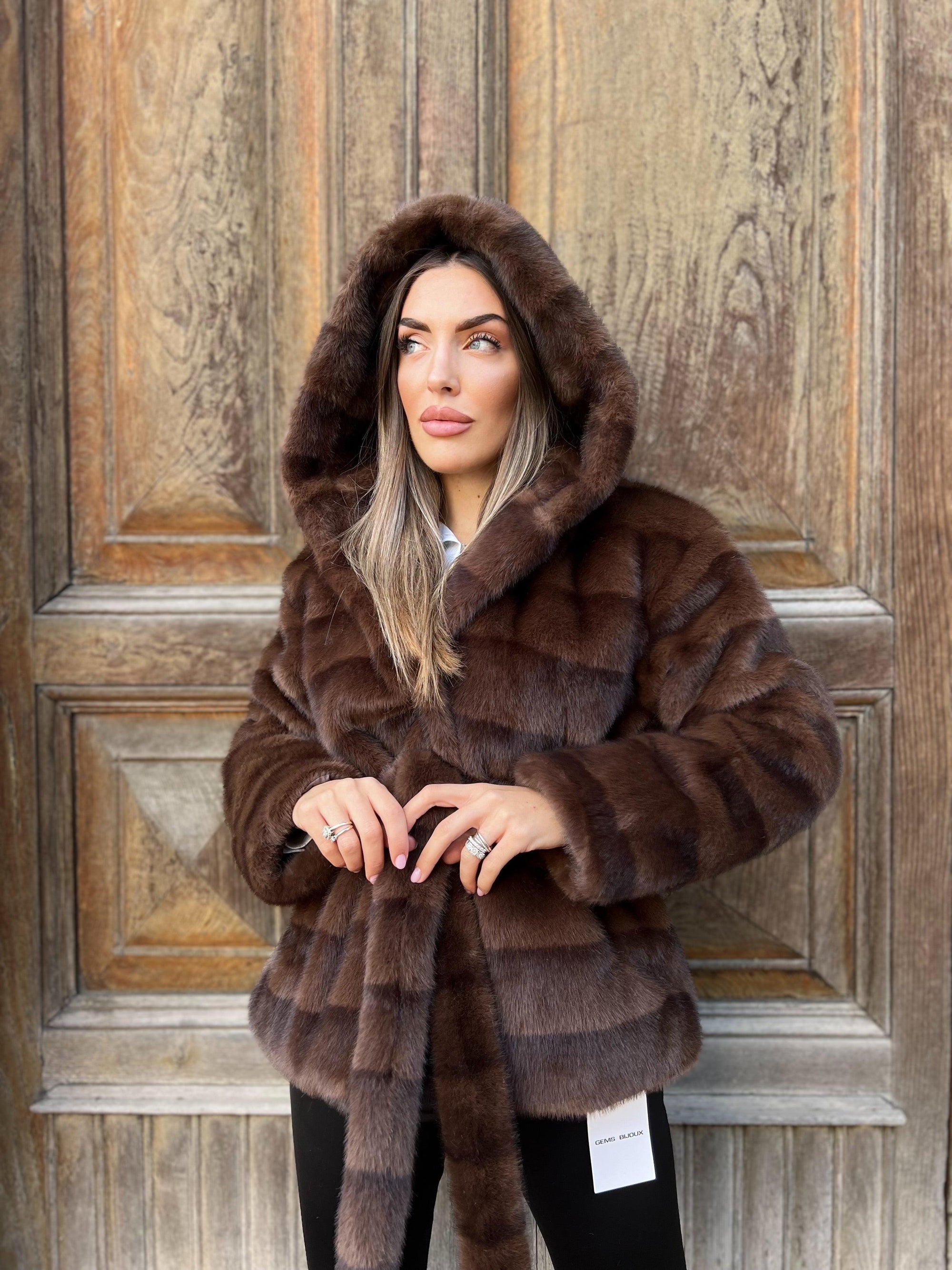 Vanity fur - eco fur model bathrobe