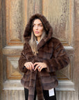 Vanity fur - eco fur model bathrobe