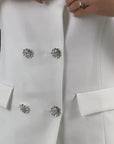 Tailleur CHERRY - Completo pantalone e gilet con bottone diamante - Jiumir