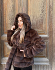 Vanity fur - eco fur model bathrobe