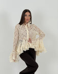 Camicia LACE - Camicia in pizzo con balze sul finale e manica a campana