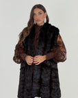 Pelliccia in visone N124 marrone scuro - gilet in visone