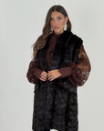 Pelliccia in visone N124 marrone scuro - gilet in visone