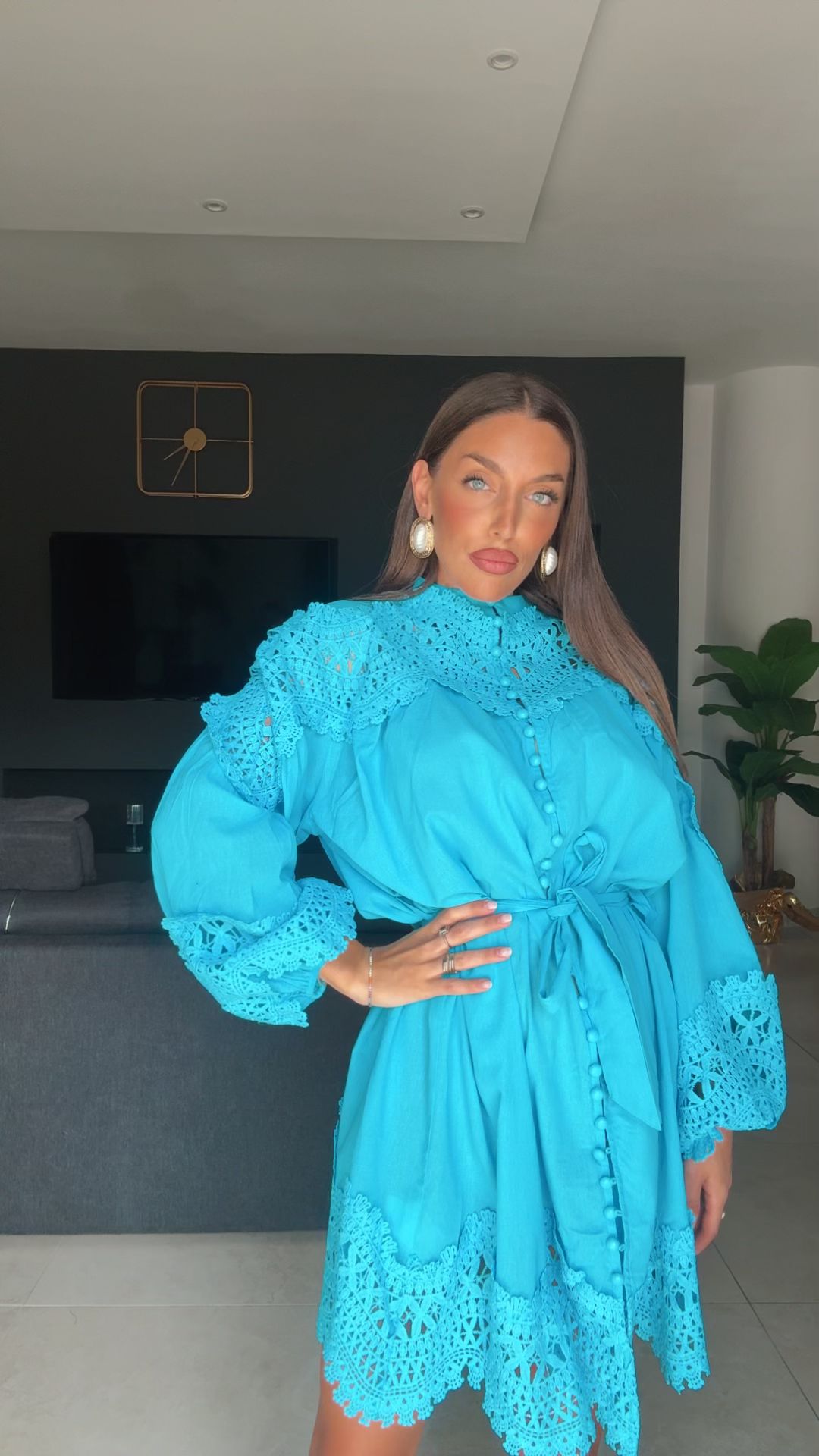 Abito LING - Abito corto con bottone e cintura - COLLEZIONE CHIC