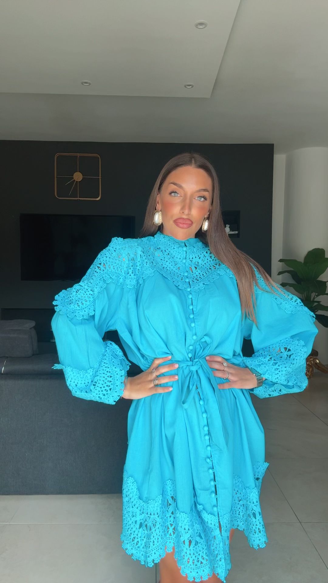 Abito LING - Abito corto con bottone e cintura - COLLEZIONE CHIC