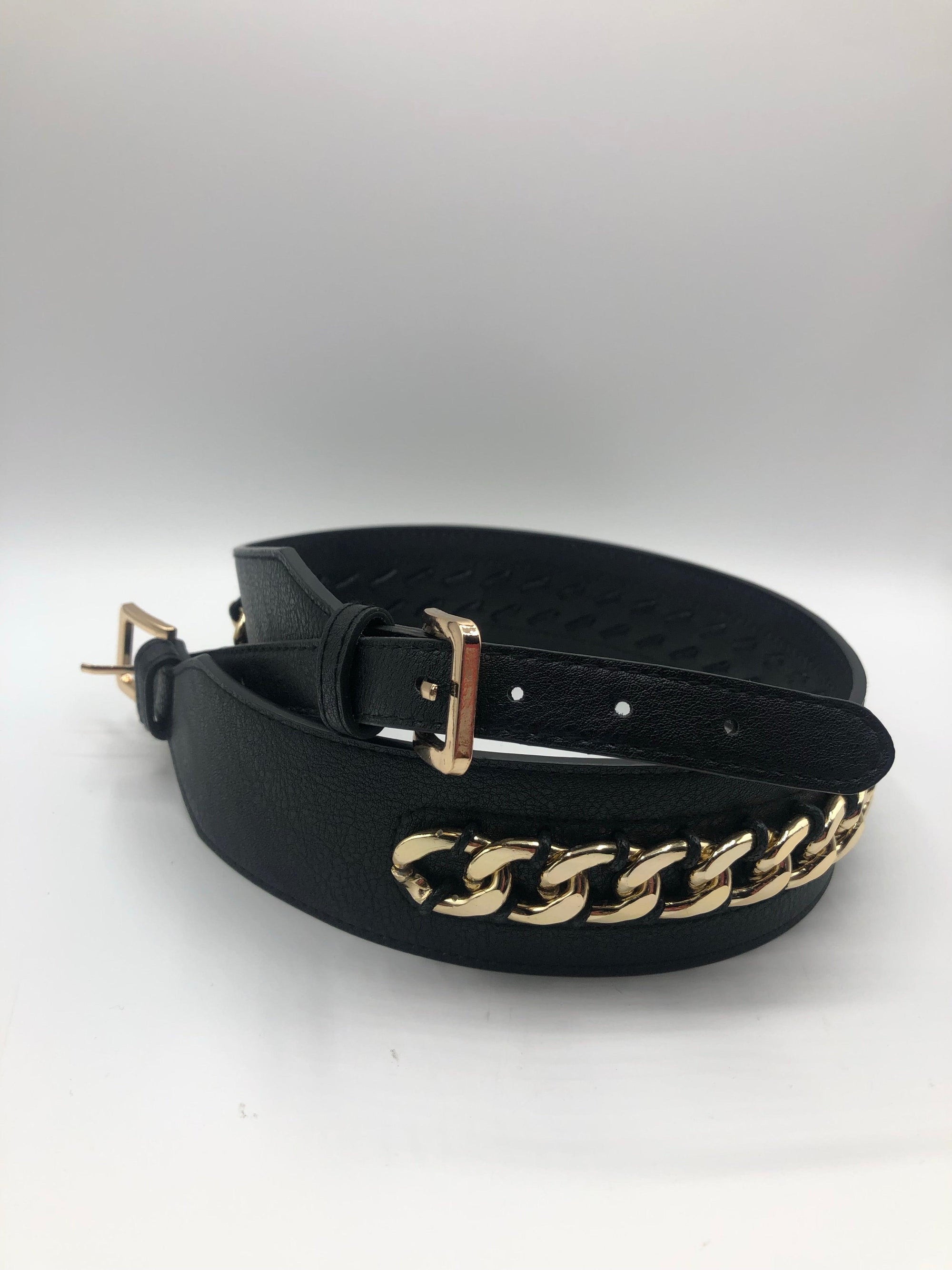 Cintura con catena inspired- Cintura in ecopelle - Jiumir