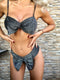 Bikini Con Fiocco - Costume da Bagno Laminato con Fiocco - Costume Due pezzi con Fiocco vita alta e reggiseno a fascia- Disponibile in 5 colori