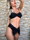 Bikini Con Fiocco - Costume da Bagno Laminato con Fiocco - Costume Due pezzi con Fiocco vita alta e reggiseno a fascia- Disponibile in 5 colori