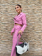 Tailleurs limited edition giacca corta con bottoni oro e pantalone palazzo - rosa