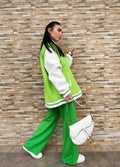 Giacca sport LUMINA - giaccone bicolore oversize- verde